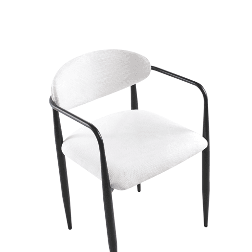 Conjunto de 2 cadeiras de jantar TANEVIK Tecido Branco creme