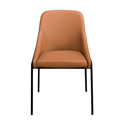 Cadeira de couro sintético laranja modelo 4161 Angel Cerdá S.L.Cadeira de design moderno com assento e encosto estofados em pele cor de laranja. Cadeira de couro sintético laranja modelo 4161 Angel Cerdá S.L.Cadeira de design moderno com assento e encosto estofados em pele cor de laranja.