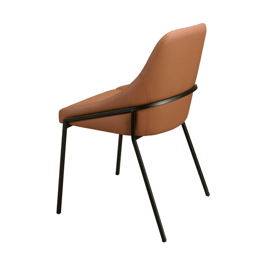Cadeira de couro sintético laranja modelo 4161 Angel Cerdá S.L.Cadeira de design moderno com assento e encosto estofados em pele cor de laranja. Cadeira de couro sintético laranja modelo 4161 Angel Cerdá S.L.Cadeira de design moderno com assento e encosto estofados em pele cor de laranja.