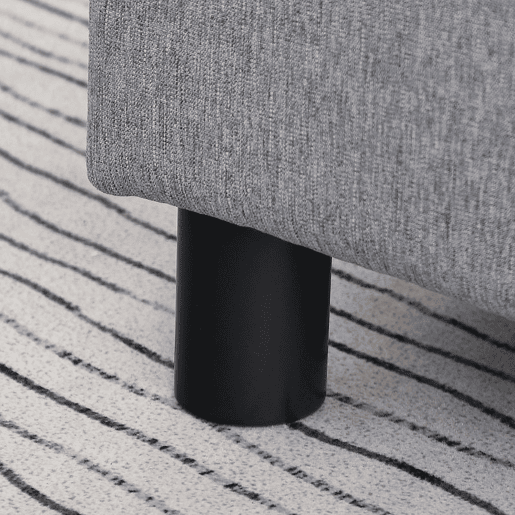 HOMCOM Apoio para os Pés de Sala de Estar Banco Baixo em Linho Banco Retangular com Estrutura de Madeira para Sala de Estar Dormitório 40x30x24 cm Cinzento