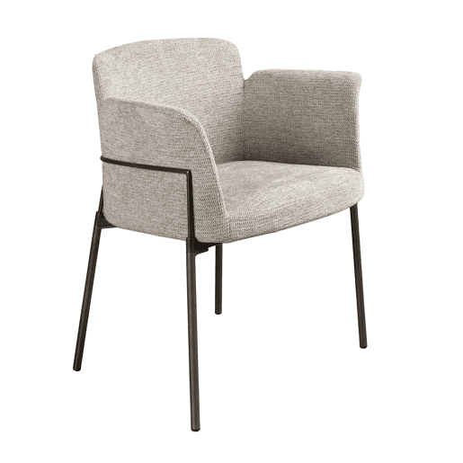 Cadeira em tecido cinzento modelo 4170 Angel Cerdá S.L.Cadeira com braços de design moderno com assento e encosto estofados em tecido cinzento.