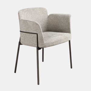 Cadeira em tecido cinzento modelo 4170 Angel Cerdá S.L.Cadeira com braços de design moderno com assento e encosto estofados em tecido cinzento.