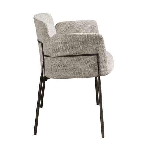 Cadeira em tecido cinzento modelo 4170 Angel Cerdá S.L.Cadeira com braços de design moderno com assento e encosto estofados em tecido cinzento.