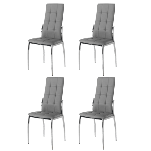 Pacote com 4 cadeiras Laci Modern Style para sala de estar e jantar em cinza 101x51x45 cm Pacote com 4 cadeiras Laci Modern Style para sala de estar e jantar em cinza 101x51x45 cm