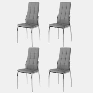 Pacote com 4 cadeiras Laci Modern Style para sala de estar e jantar em cinza 101x51x45 cm