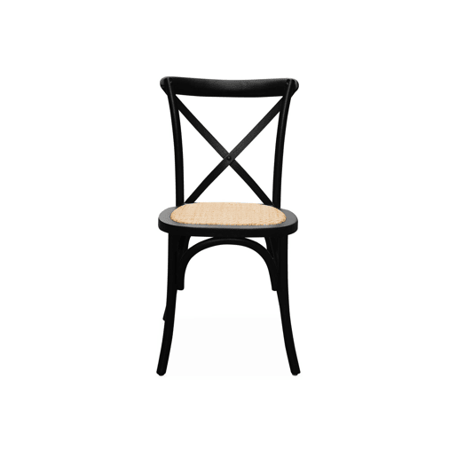 Cadeira de bistrô vintage madeira, set de 4, Belleville, Preto, 48.5x53.5x88.5 cm