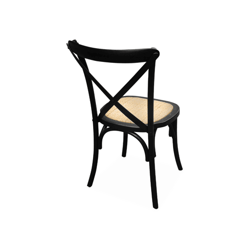Cadeira de bistrô vintage madeira, set de 4, Belleville, Preto, 48.5x53.5x88.5 cm