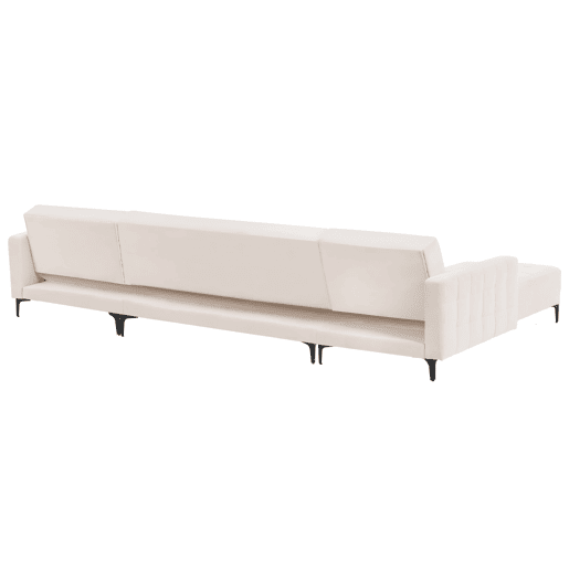 Sofá-cama modular em forma de U ABERDEEN Veludo Creme claro 5 lugares
