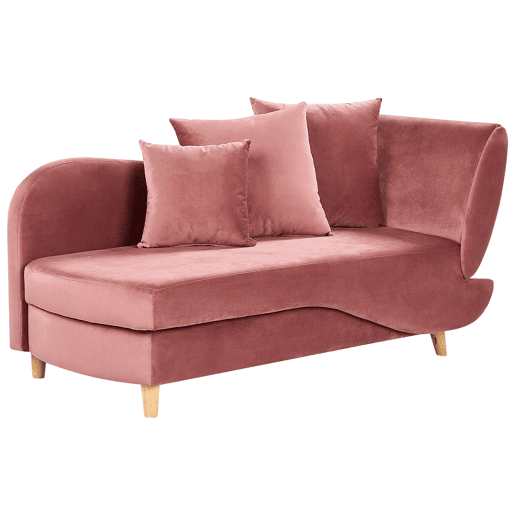 Beliani Chaise longue à direita Veludo MERI