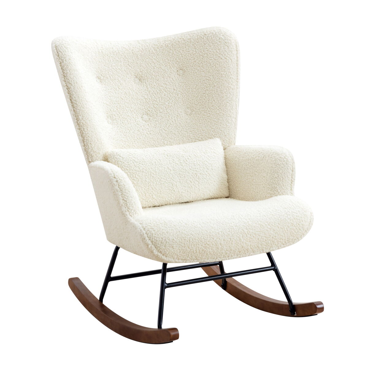 Sillón mecedor escandinavo para bebé, estructura de madera
