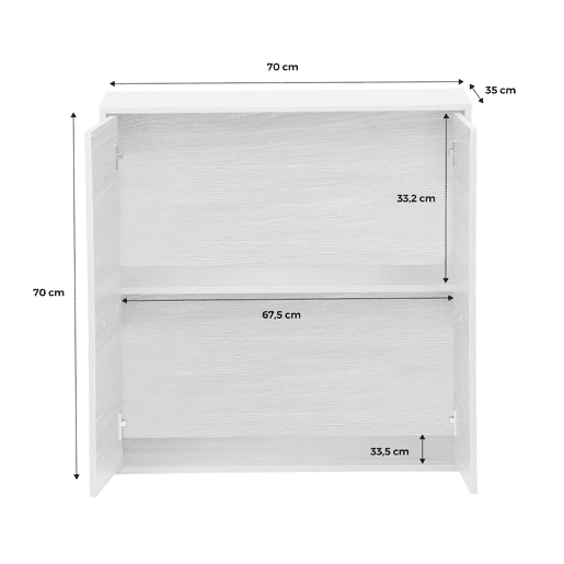 Módulo de armazenamento de 2 portas, 70cm, Kompo, Branco, 70x35x70 cm Módulo de armazenamento de 2 portas, 70cm, Kompo, Branco, 70x35x70 cm