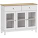 Aparador para Salón MDF, Vidrio Templado HOMCOM Aparador para Salón MDF, Vidrio Templado HOMCOM Blanco
