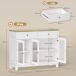 Aparador para Salón MDF, Vidrio Templado HOMCOM Aparador para Salón MDF, Vidrio Templado HOMCOM Blanco