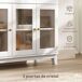 Aparador para Salón MDF, Vidrio Templado HOMCOM Aparador para Salón MDF, Vidrio Templado HOMCOM Blanco