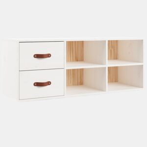 vidaXL Banco sapateira 100x34x45 cm pinho maciço branco