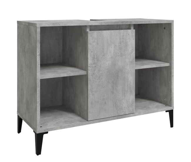 Vidaxl armario de lavabo madera contrachapada gris hormigón 80x33x60cm