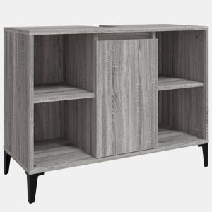 vidaXL Móvel p lavatório 80x33x60 cm derivados madeira cinza sonoma