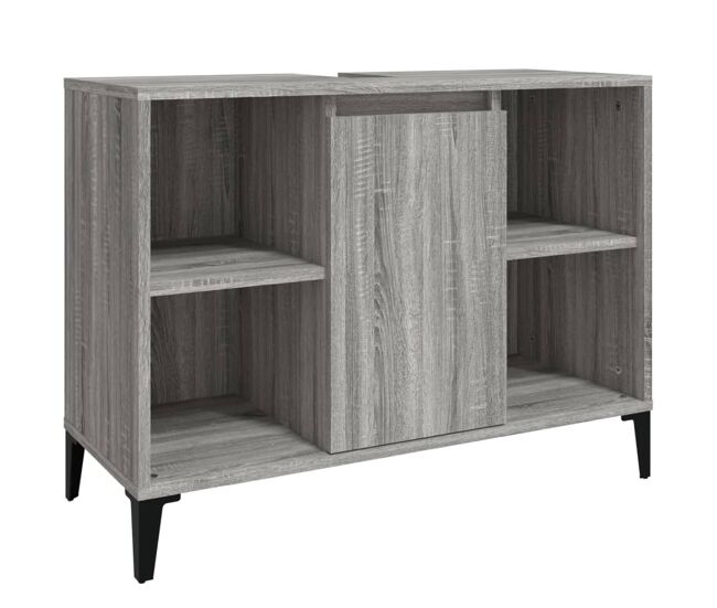 Vidaxl armario de lavabo madera contrachapada gris sonoma 80x33x60 cm