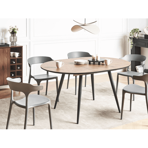 Mesa de jantar extensível SENIAC Castanho 110150 cm 112 cm