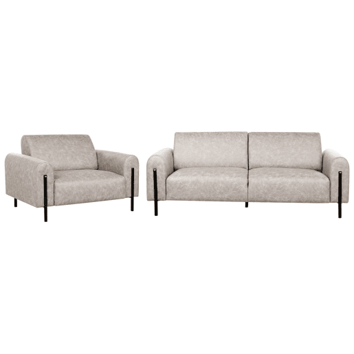 Conjunto de sala de estar ASKIM Tecido Cinzento claro 4 lugares