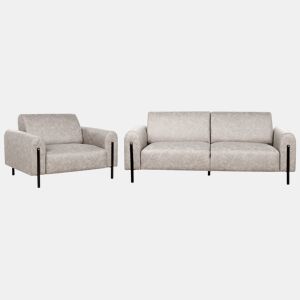 Conjunto de sala de estar ASKIM Tecido Cinzento claro 4 lugares