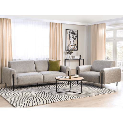 Conjunto de sala de estar ASKIM Tecido Cinzento claro 4 lugares