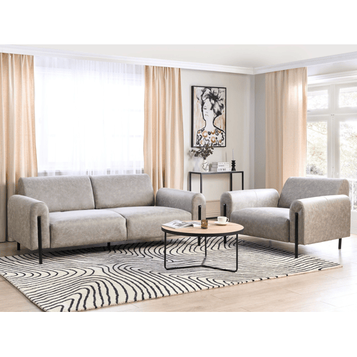 Conjunto de sala de estar ASKIM Tecido Cinzento claro 4 lugares