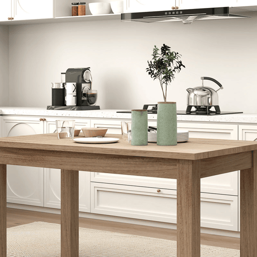HOMCOM Mesa de Jantar Mesa Retangular para 6 Pessoas Mesa de Refeição com Bancada Laminada para Cozinha Sala 140x80x78 cm Madeira