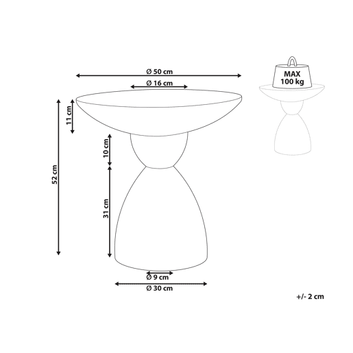 Mesa de apoio CAFFI Branco creme