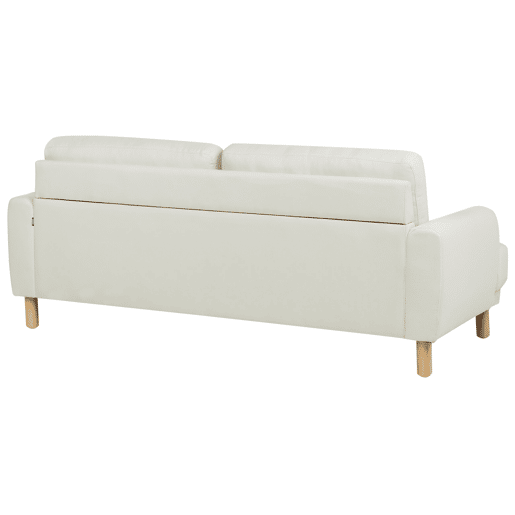 Conjunto de sala de estar TUVE Tecido Branco creme 4 lugares