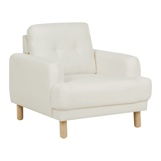 Conjunto de sala de estar TUVE Tecido Branco creme 4 lugares