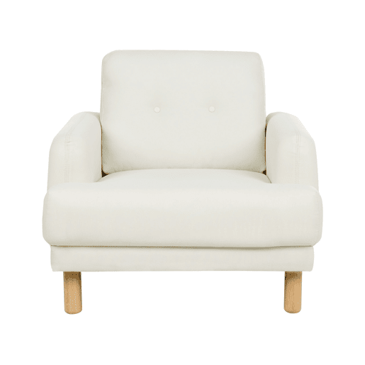 Conjunto de sala de estar TUVE Tecido Branco creme 4 lugares