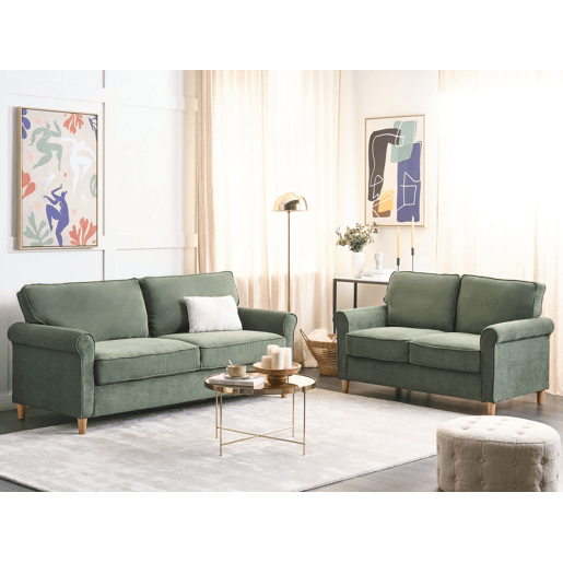Conjunto de sala de estar RONNEBY Bombazine Verde escuro 5 lugares
