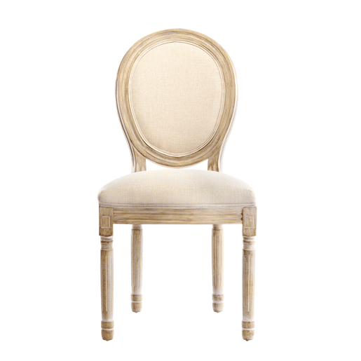 Cadeira de jantar barroca, cadeiras de jantar estilo francês, cadeira barroca Louis, cadeira estofada, conjunto de 2 cadeiras de cozinha em madeira em bege