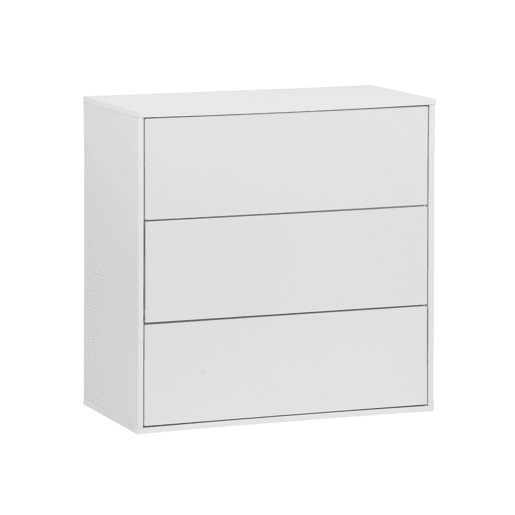 Módulo de armazenamento decor madeira, 3 gavetas, Kompo, Branco, 70x35x70 cm Módulo de armazenamento decor madeira, 3 gavetas, Kompo, Branco, 70x35x70 cm