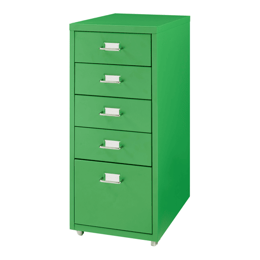 Armário de gavetas móvel Kökar com 5 gavetas 69x28x41 cm verde-maçã en.casa