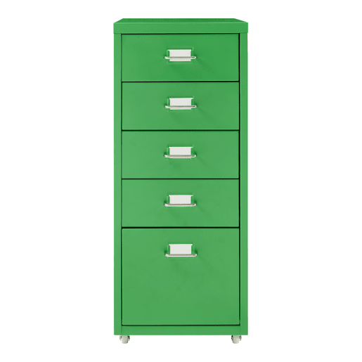 Armário de gavetas móvel Kökar com 5 gavetas 69x28x41 cm verde-maçã en.casa