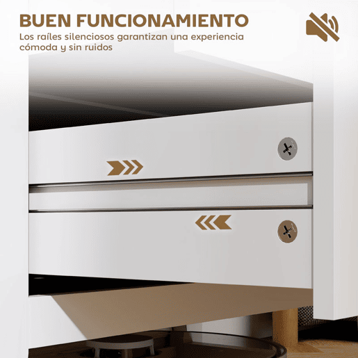 HOMCOM Cómoda de 3 Gavetas Cómoda para Dormitório com Puxadores de PU Cómoda para Sala de Estar Corredor 80x40x78,5 cm Branco