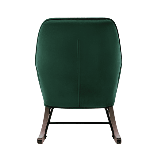 Cadeira de balanço de veludo com apoio lombar, cadeira de balanço para a sala de estar, quarto das crianças, verde escuro
