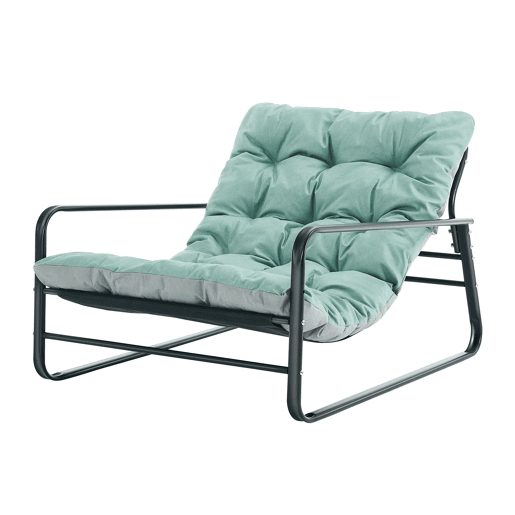 HAd030A sofá de tubo de aço cinza azul 118.5x92x84cm