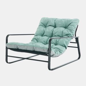 HAd030A sofá de tubo de aço cinza azul 118.5x92x84cm
