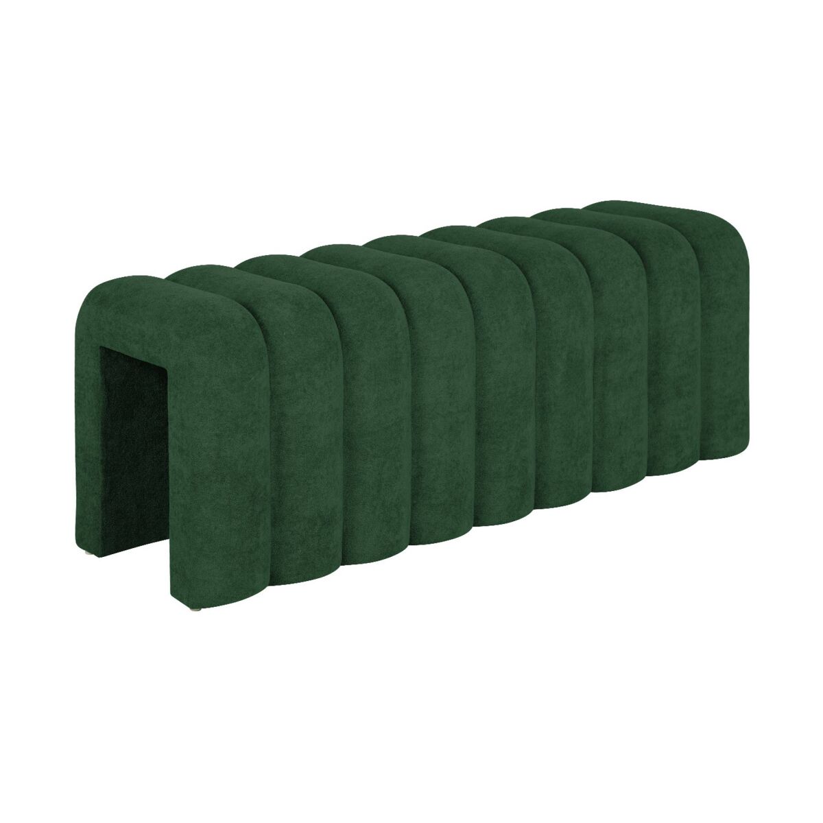 Banco, pie de cama contemporáneo de tela 114x40 Verde Oscuro