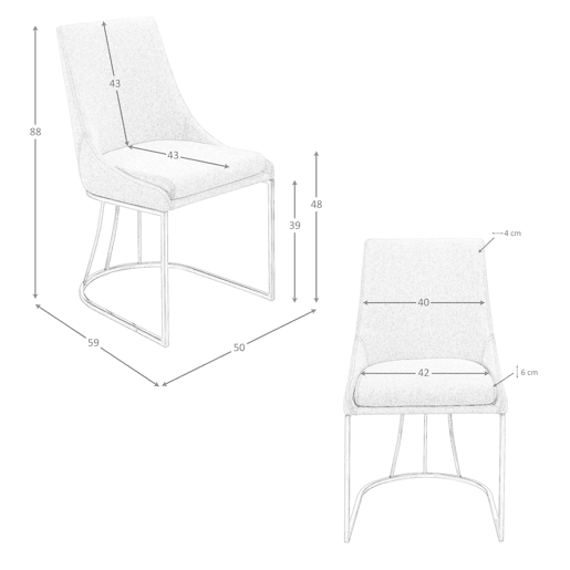 Cadeira em tecido cinzento modelo 4182 Angel Cerdá S.L.Cadeira de design moderno com assento e encosto estofados em tecido cinzento.