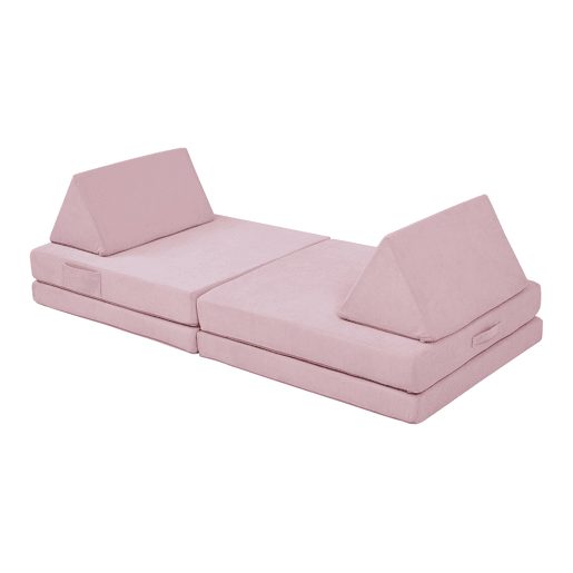 Sofá de brincar Norhulta de 5 peças 150x66x46 cm Cordão Cor-de-rosa en.casa