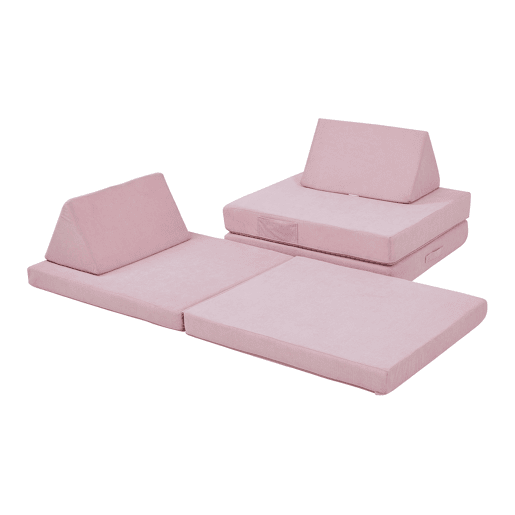 Sofá de brincar Norhulta de 5 peças 150x66x46 cm Cordão Cor-de-rosa en.casa