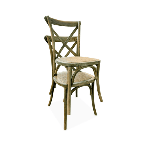 Cadeira de bistrô vintage madeira, set de 4, Belleville, Castanho, 48.5x53.5x88.5 cm