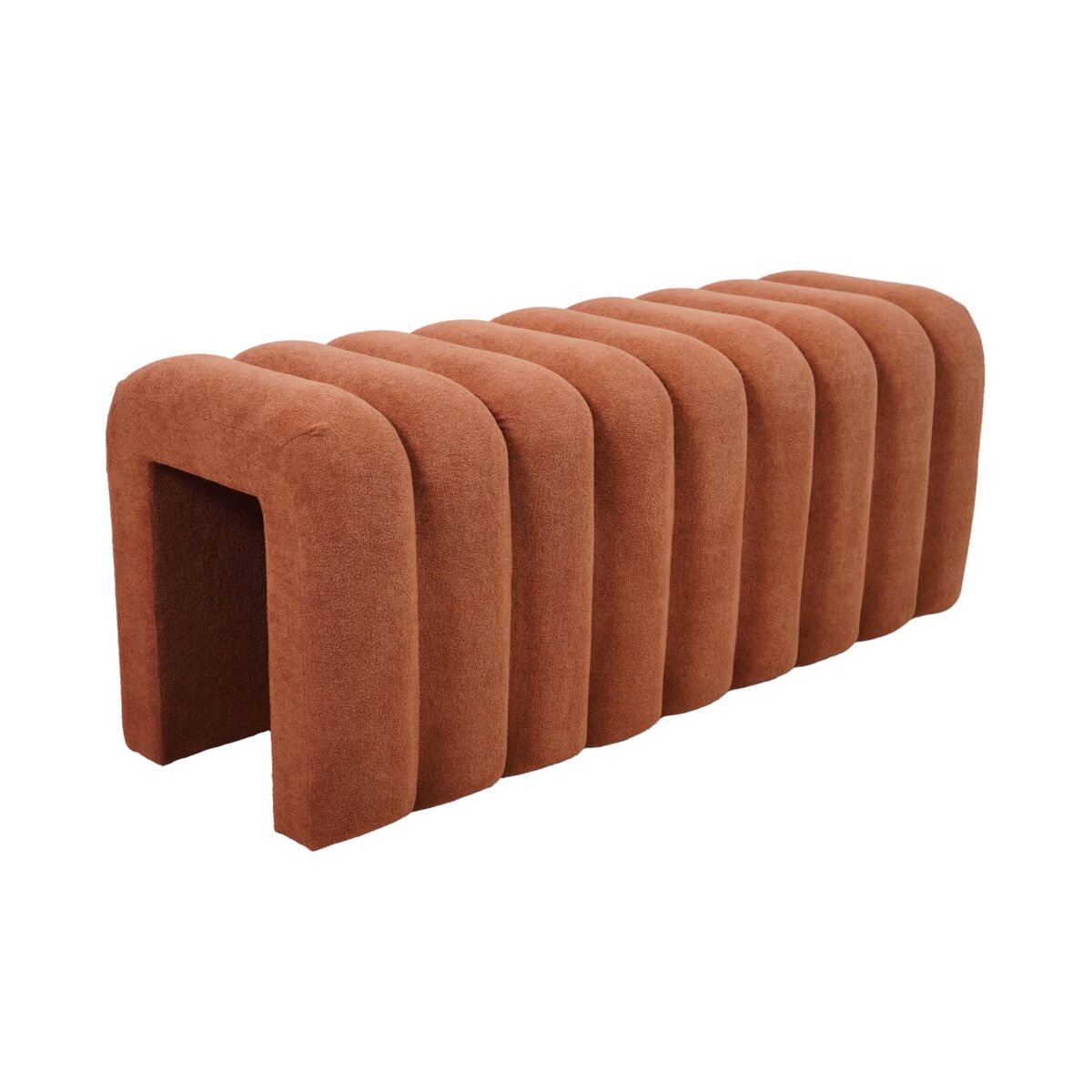 Banco, pie de cama contemporáneo de tela 114x40 Naranja