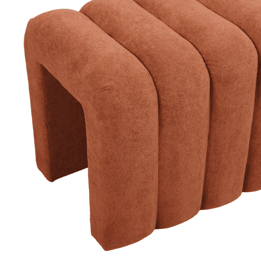 Banco, fim de cama contemporâneo tecido, Ito, Laranja, 114x40x45 cm