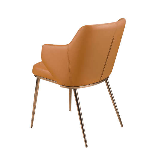 Cadeira de couro sintético castanho modelo 4162 Angel Cerdá S.L.Cadeira com braços de design moderno com assento e encosto estofados em couro sintético castanho.