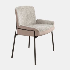Cadeira em tecido cinzento e veludo castanho modelo 4171 Angel Cerdá S.L.Cadeira de design moderno com assento estofado em tecido cinzento e encosto estofado em tecido de veludo castanho.